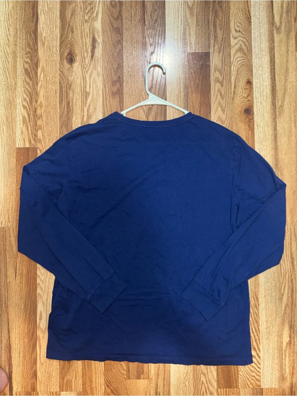 Polo Ralph Lauren Mens XL Blue V-Neck Long Sleeve Knit Cotton Logo T-Shirt